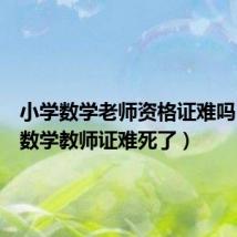 小学数学老师资格证难吗(小学数学教师证难死了)