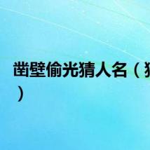 凿壁偷光猜人名（猜人名）