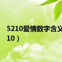 5210爱情数字含义(5210)