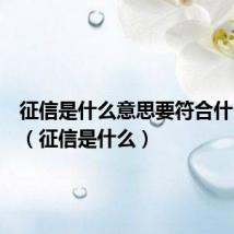 征信是什么意思要符合什么条件(征信是什么)
