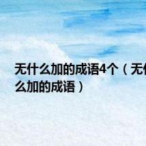 无什么加的成语4个（无什么什么加的成语）