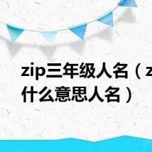 zip三年级人名（zip是什么意思人名）