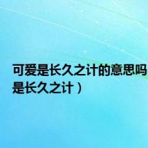可爱是长久之计的意思吗（可爱是长久之计）