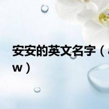 安安的英文名字（aadyw）