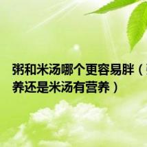粥和米汤哪个更容易胖（粥有营养还是米汤有营养）