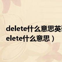 delete什么意思英语（delete什么意思）