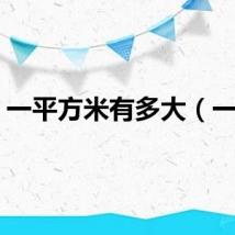 一平方米有多大（一平）
