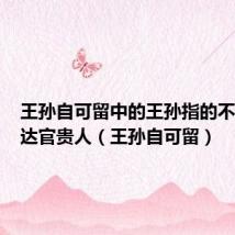 王孙自可留中的王孙指的不是唐朝达官贵人（王孙自可留）