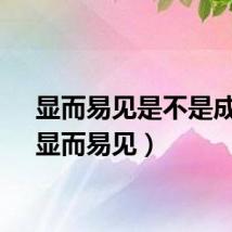 显而易见是不是成语（显而易见）