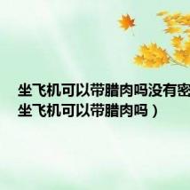 坐飞机可以带腊肉吗没有密封袋（坐飞机可以带腊肉吗）