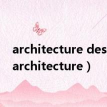 architecture design（architecture）