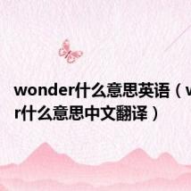 wonder什么意思英语（wonder什么意思中文翻译）
