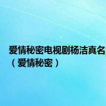 爱情秘密电视剧杨洁真名叫什么（爱情秘密）