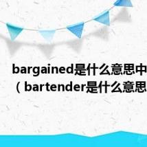 bargained是什么意思中文翻译（bartender是什么意思）