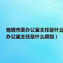 地级市委办公室主任是什么级别（办公室主任是什么级别）