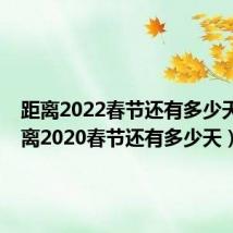 距离2022春节还有多少天?（距离2020春节还有多少天）