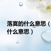 落寞的什么意思（落寞什么意思）