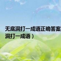 无底洞打一成语正确答案（无底洞打一成语）