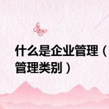 什么是企业管理（企业管理类别）