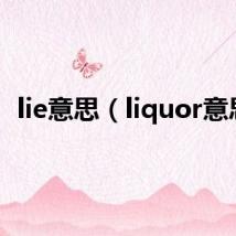 lie意思（liquor意思）