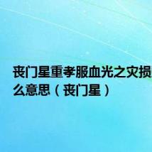 丧门星重孝服血光之灾损财是什么意思（丧门星）
