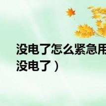 没电了怎么紧急用电（没电了）