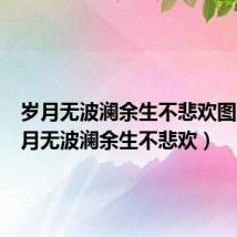 岁月无波澜余生不悲欢图片（岁月无波澜余生不悲欢）