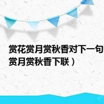 赏花赏月赏秋香对下一句（赏花赏月赏秋香下联）