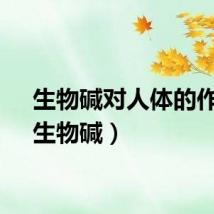 生物碱对人体的作用（生物碱）
