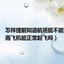 怎样提前知道航班能不能飞（下雨飞机能正常起飞吗）