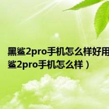 黑鲨2pro手机怎么样好用吗（黑鲨2pro手机怎么样）