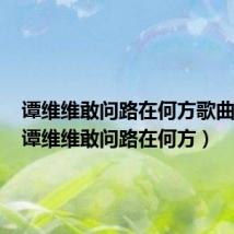 谭维维敢问路在何方歌曲视频（谭维维敢问路在何方）
