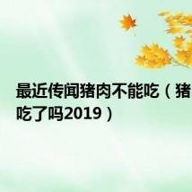 最近传闻猪肉不能吃（猪肉不能吃了吗2019）