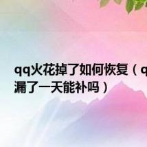 qq火花掉了如何恢复（qq火花漏了一天能补吗）