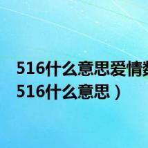 516什么意思爱情数字（516什么意思）