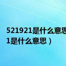 521921是什么意思（921是什么意思）