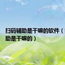 扫码辅助是干嘛的软件（扫码辅助是干嘛的）