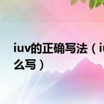 iuv的正确写法（iuo怎么写）