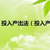 投入产出法（投入产出）