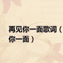 再见你一面歌词（再见你一面）