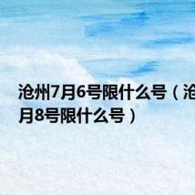 沧州7月6号限什么号(沧州市7月8号限什么号)