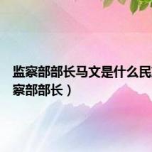 监察部部长马文是什么民族(监察部部长)