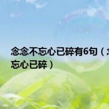 念念不忘心已碎有6句（念念不忘心已碎）