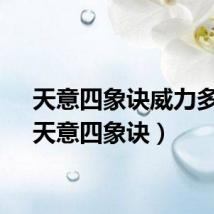 天意四象诀威力多大（天意四象诀）