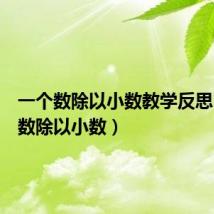 一个数除以小数教学反思(一个数除以小数)