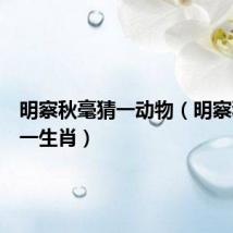 明察秋毫猜一动物（明察秋毫打一生肖）