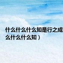 什么什么什么知是行之成语（什么什么什么知）