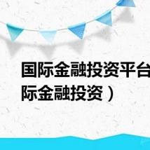 国际金融投资平台（国际金融投资）