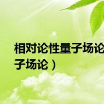 相对论性量子场论（量子场论）