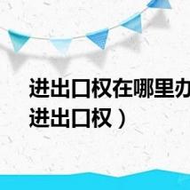 进出口权在哪里办理（进出口权）